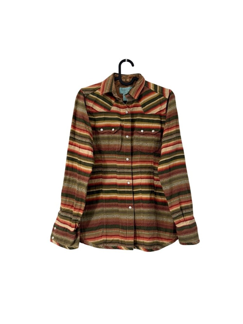 Tasha Polizzi Western Cowgirl Geometric Pearl Snap Button Shirt Womens Small